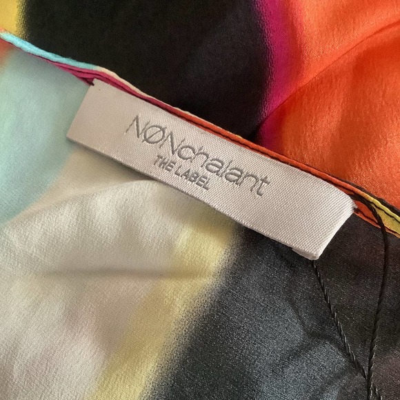 NONchalant The Label Camila Rainbow Stripe Silk True Wrap Midi Dress XS … - Picture 9 of 10